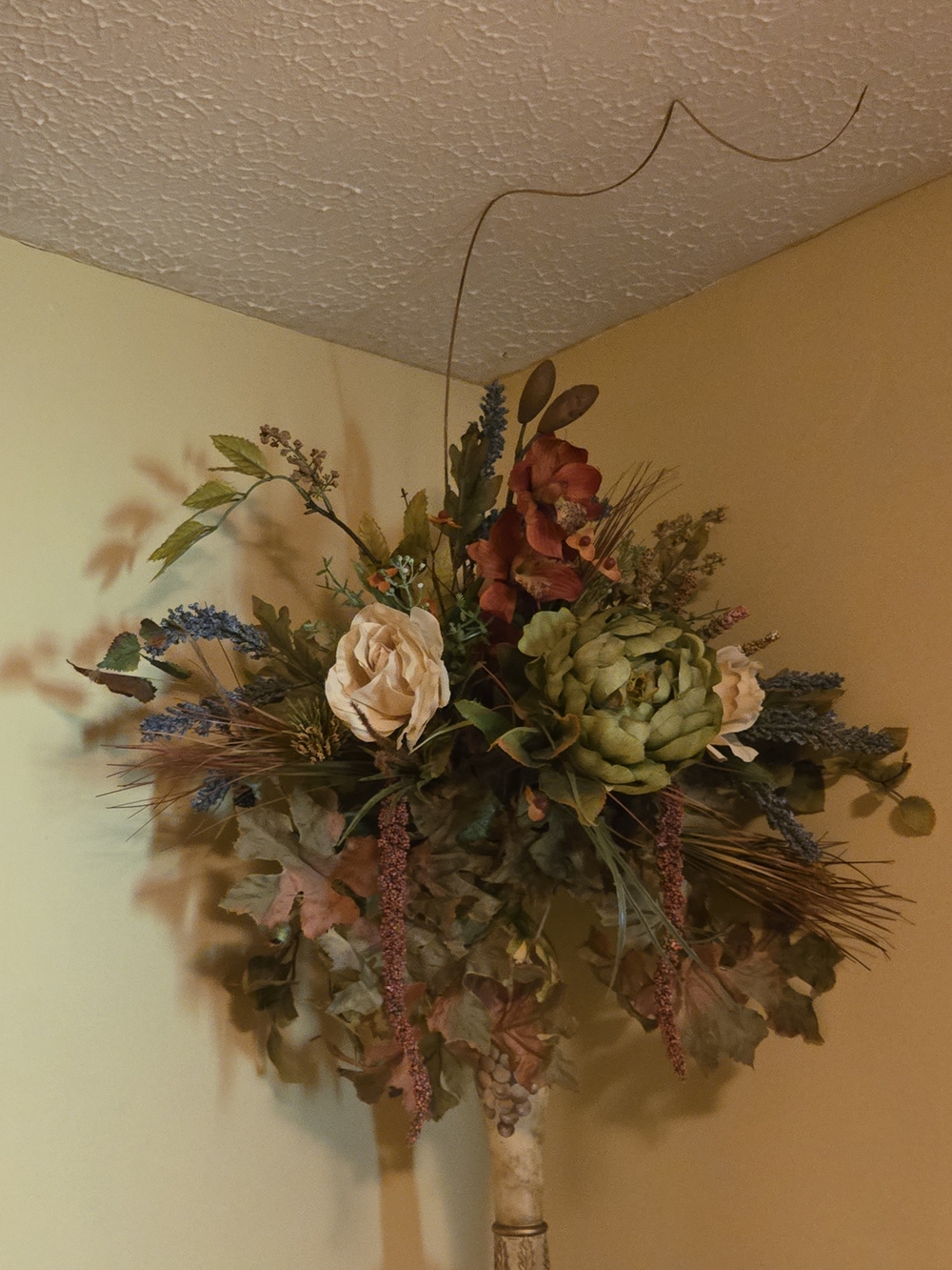 Floral Arrangement Bouquet in Grapes With Green and Cream - Home Accents